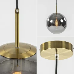 Luxe Light and Living hanglamp Medina brons met smoke glas><noscript><img width=