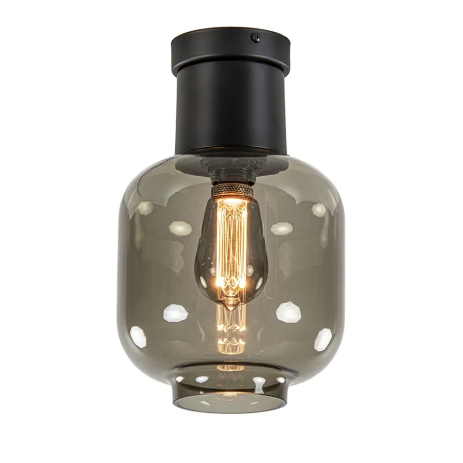 Luxe plafondlamp met zwart glas>Straluma Best