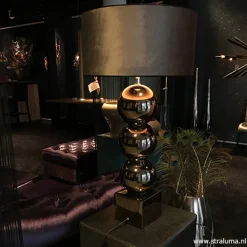 Luxe tafellamp bol brons exclusief kap><noscript><img width=