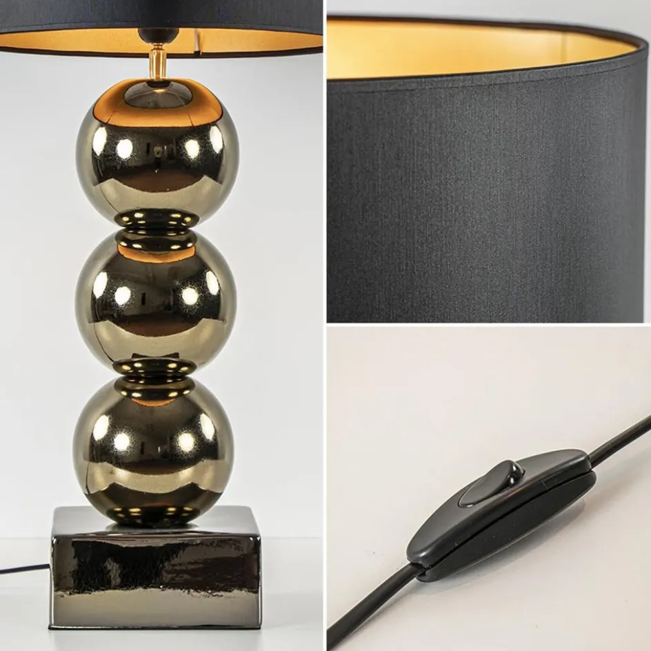 Luxe tafellamp goud inclusief kap zwart/goud>Straluma Clearance