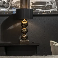 Luxe tafellamp goud inclusief kap zwart/goud><noscript><img width=