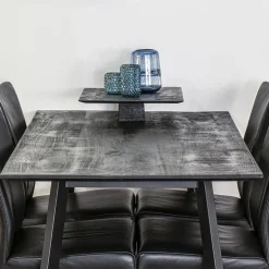 Mango houten eettafel 140x80 cm zwart><noscript><img width=