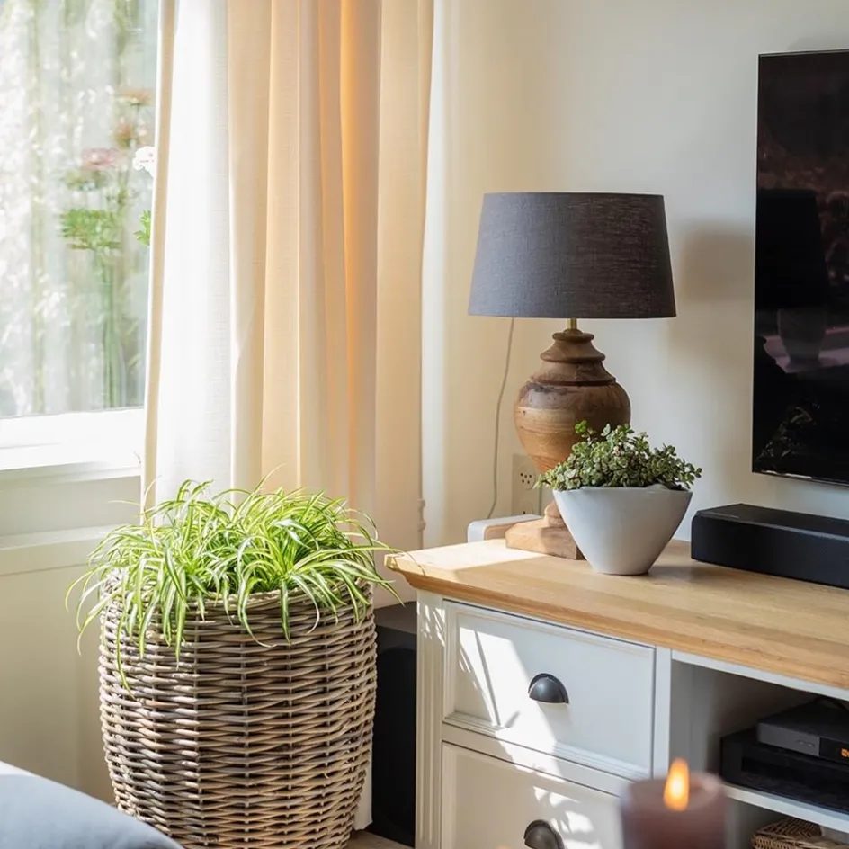 Massief houten lampvoet Milazzo met bronzen fitting>Straluma Outlet