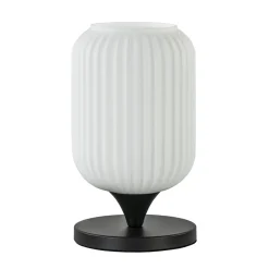 Mat witte tafellamp met zwarte voet>Straluma New