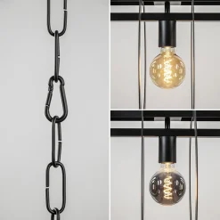 Mat zwart metalen hanglamp Rings><noscript><img width=