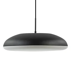 Mat zwarte hanglamp koepel met witte kap>Straluma Clearance