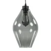 Mat zwarte hanglamp met smoke glas ruit>Straluma New