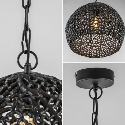 Mat zwarte hanglamp Sinula Light and Living><noscript><img width=