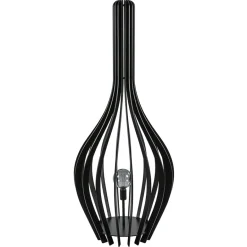 Mat zwarte houten vloerlamp kegel groot>Straluma New