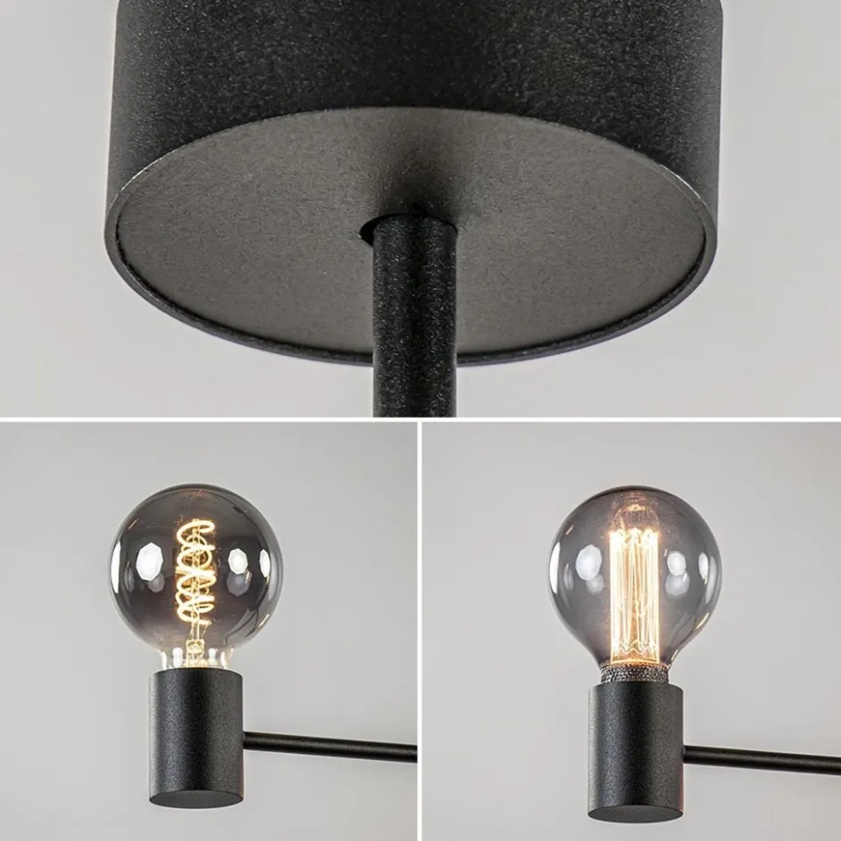 Mat zwarte 4-lichts hanglamp>Straluma Hot