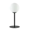Mat zwarte tafellamp met witte glazen bol>Straluma