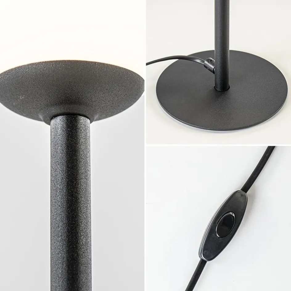 Mat zwarte tafellamp met witte glazen bol>Straluma