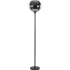 Mat zwarte vloerlamp met smoke/titanium glazen kap>Straluma