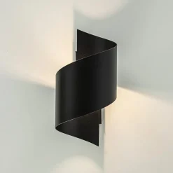 Mat zwarte wandlamp krul G9><noscript><img width=