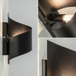 Mat zwarte wandlamp krul G9><noscript><img width=