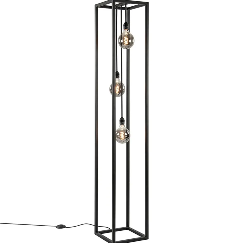 Metalen design vloerlamp zwart frame rechthoek>Straluma Discount