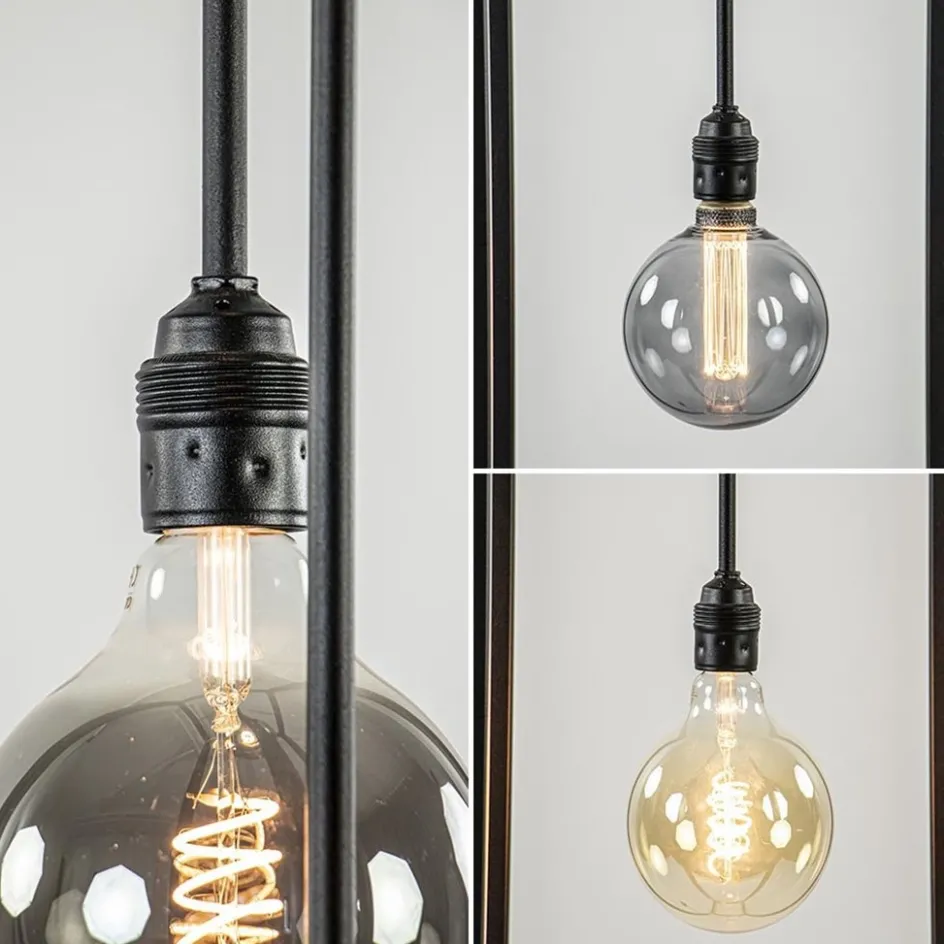 Metalen design vloerlamp zwart frame rechthoek>Straluma Discount