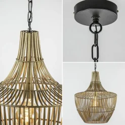 Metalen hanglamp Stella antiek brons met zwart><noscript><img width=