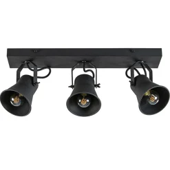 Metalen 3-l plafondlamp mat zwart verstelbaar>Straluma