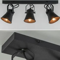 Metalen 3-l plafondlamp mat zwart verstelbaar>Straluma