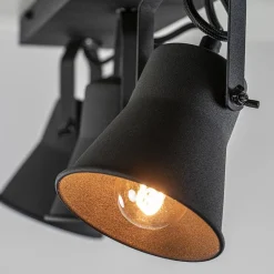 Metalen 3-l plafondlamp mat zwart verstelbaar><noscript><img width=