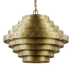 Metalen robuuste hanglamp ambachtelijk brons rond>Straluma Online