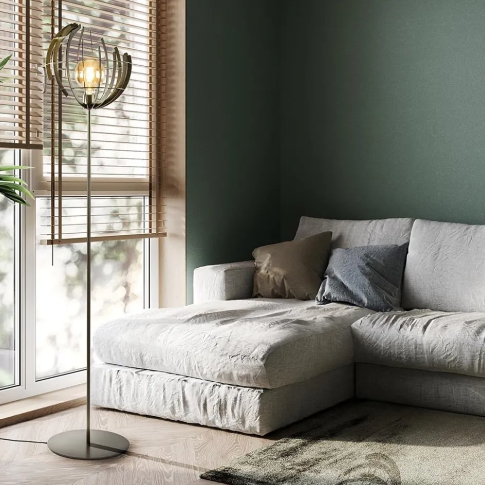 Metalen vloerlamp Terra oud messing>Straluma Best