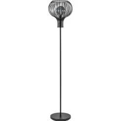 Modern landelijke vloerlamp mat zwart met draadkap>Straluma New