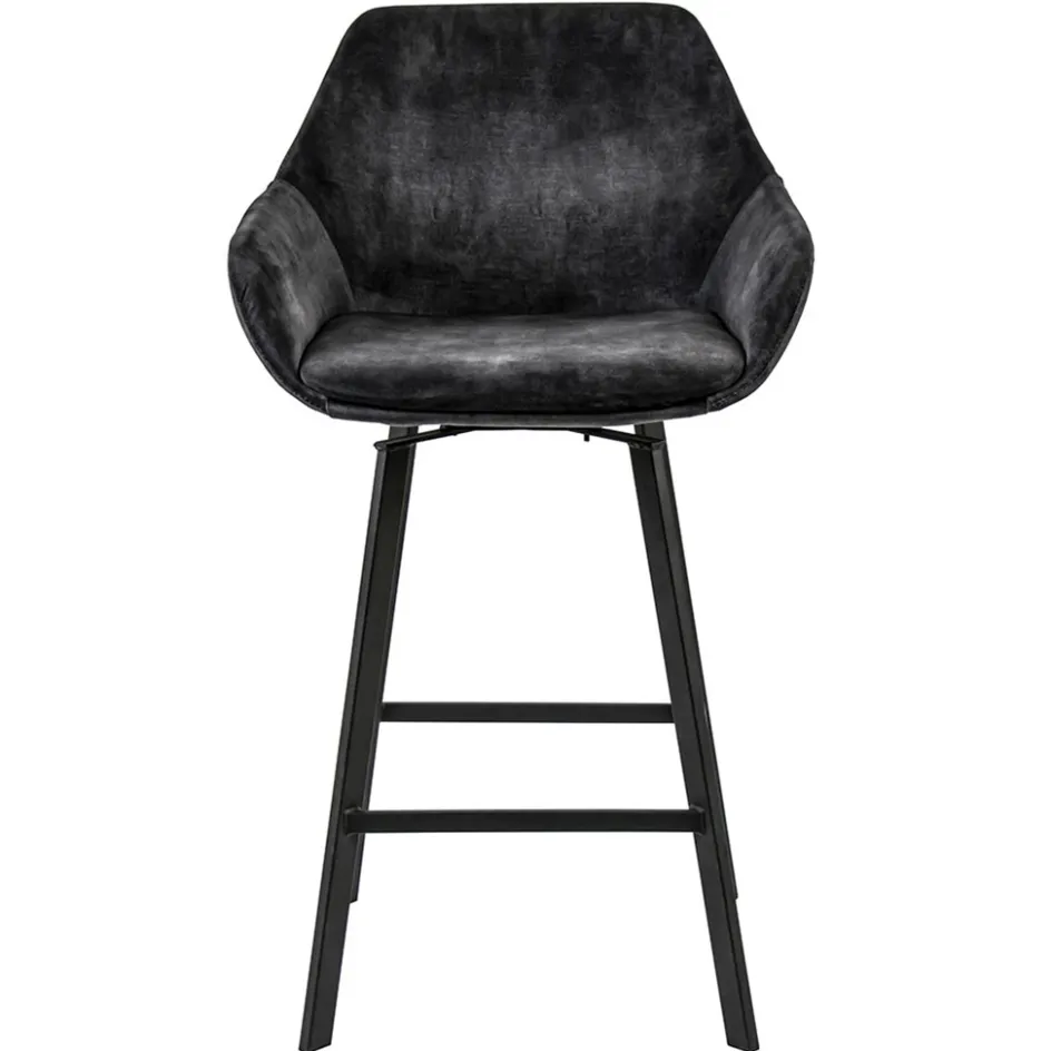 Moderne barkruk met draaibare zitting velvet antraciet>Straluma