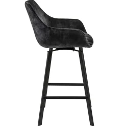 Moderne barkruk met draaibare zitting velvet antraciet><noscript><img width=