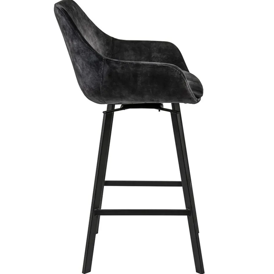 Moderne barkruk met draaibare zitting velvet antraciet>Straluma