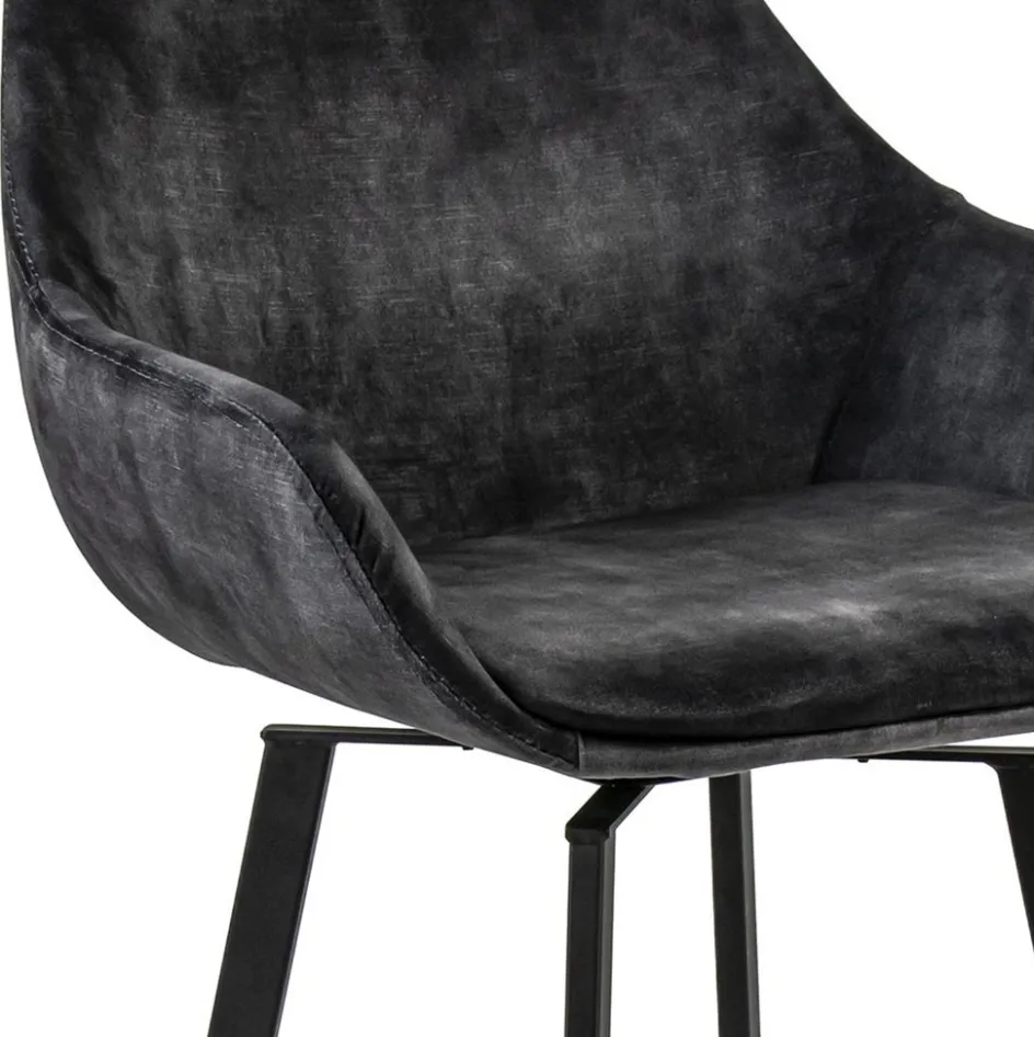 Moderne barkruk met draaibare zitting velvet antraciet>Straluma