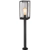 Moderne buitenlamp lantaarn op paal zwart met helder glas>Straluma New