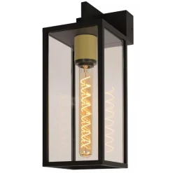 Moderne buitenlamp rechthoek zwart met goud IP54>Straluma Hot