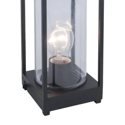 Moderne buitenlamp tafel zwart aluminium met helder glas>Straluma New