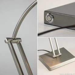 Moderne bureaulamp nikkel met geïntegreerd LED><noscript><img width=