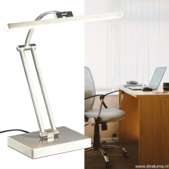 Moderne bureaulamp nikkel met geïntegreerd LED><noscript><img width=