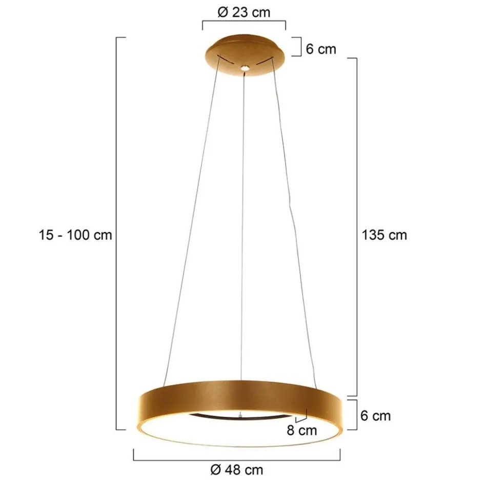Moderne design LED hanglamp ring goud>Straluma Discount