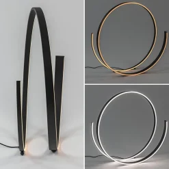 Moderne design vloerlamp LED dimbaar zwart><noscript><img width=