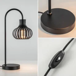 Moderne draad tafellamp onion mat zwart><noscript><img width=