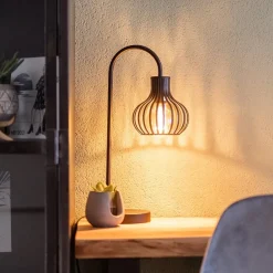 Moderne draad tafellamp onion mat zwart><noscript><img width=