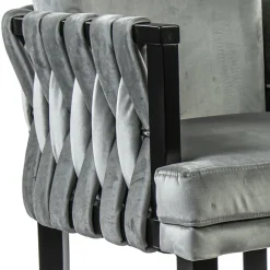 Moderne eetkamerstoel verlours grijs met zwart><noscript><img width=