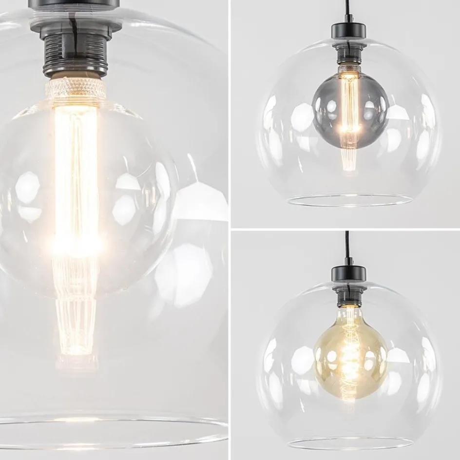 Moderne hanglamp met helder glas 30 cm>Straluma Online