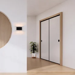 Moderne kleine wandlamp ovaal zwart><noscript><img width=