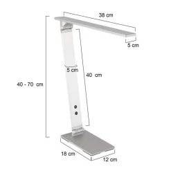 Moderne LED bureaulamp geborsteld staal verstelbaar><noscript><img width=