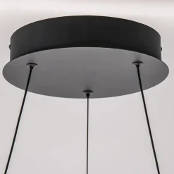 Moderne LED hanglamp zwarte ring 80 cm><noscript><img width=