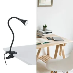 Moderne LED klemspot leeslamp zwart><noscript><img width=