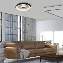 Moderne LED plafondlamp met kristaleffect zwart><noscript><img width=