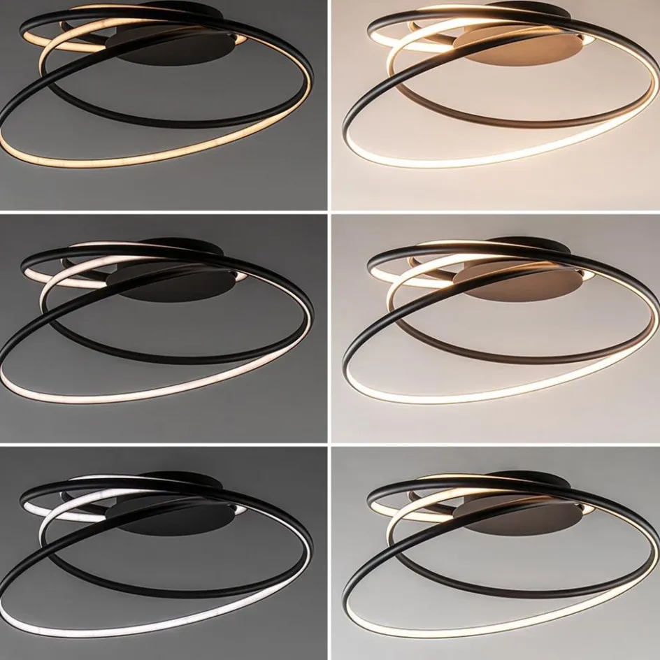 Moderne LED plafondlamp ringen zwart 3-standen dimbaar>Straluma Best