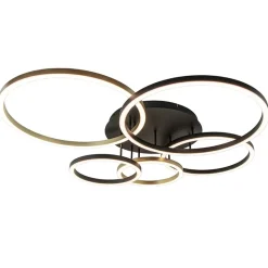 Moderne LED plafondlamp ringen zwart/goud dimbaar>Straluma Hot